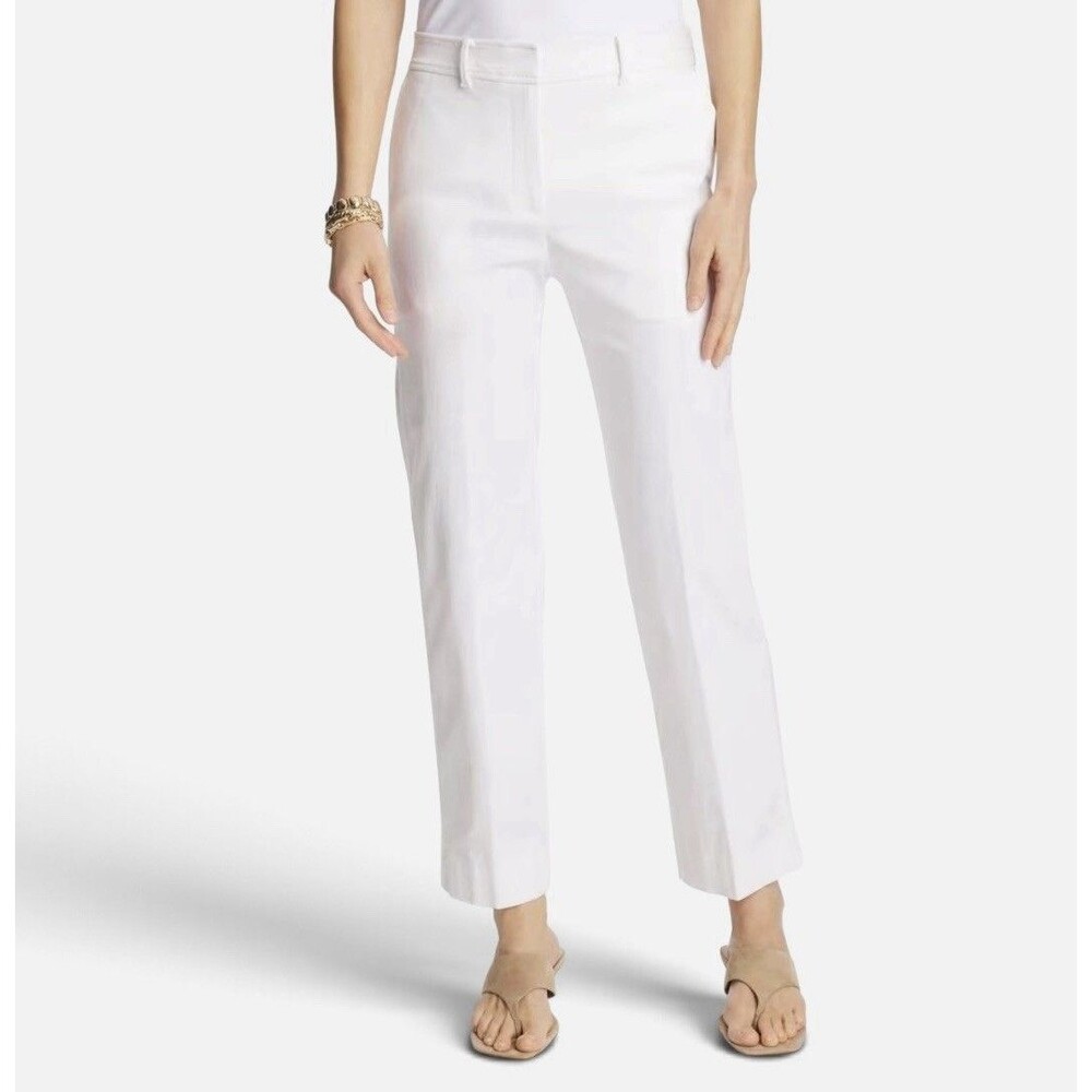 NWT Chico's Bi Stretch Straight Crop Pants White Alabaster Womenβs 2.5 US 14 NEW